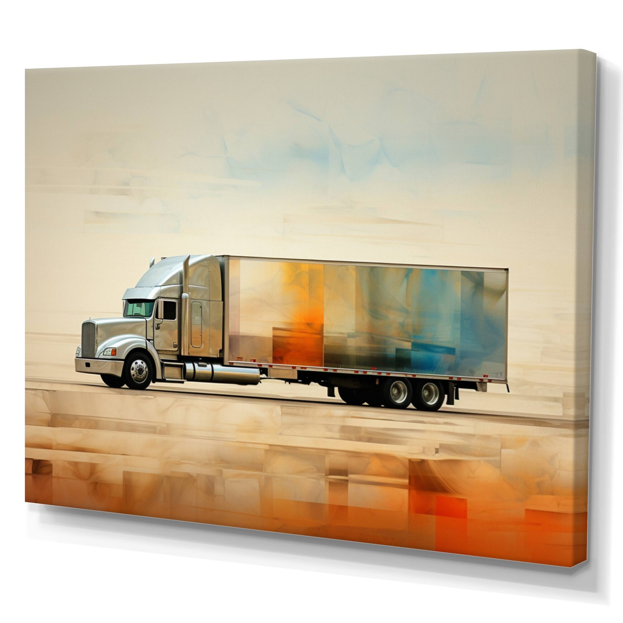 Designart "Truck 53Ft Sublime Landscapes III" Transportation Canvas